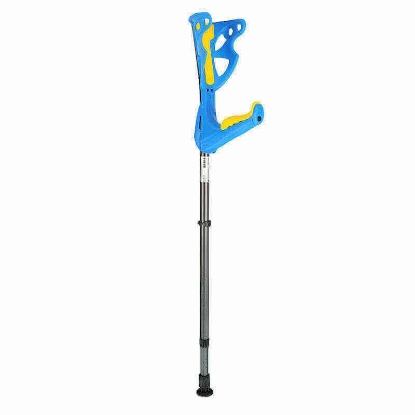 FDI Premium Elbow Crutch Blue With Yellow Grip OP 03/06 1 Pc