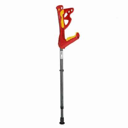 FDI Premium Elbow Crutch Red With Yellow Grip OP 04/06 1 Pc